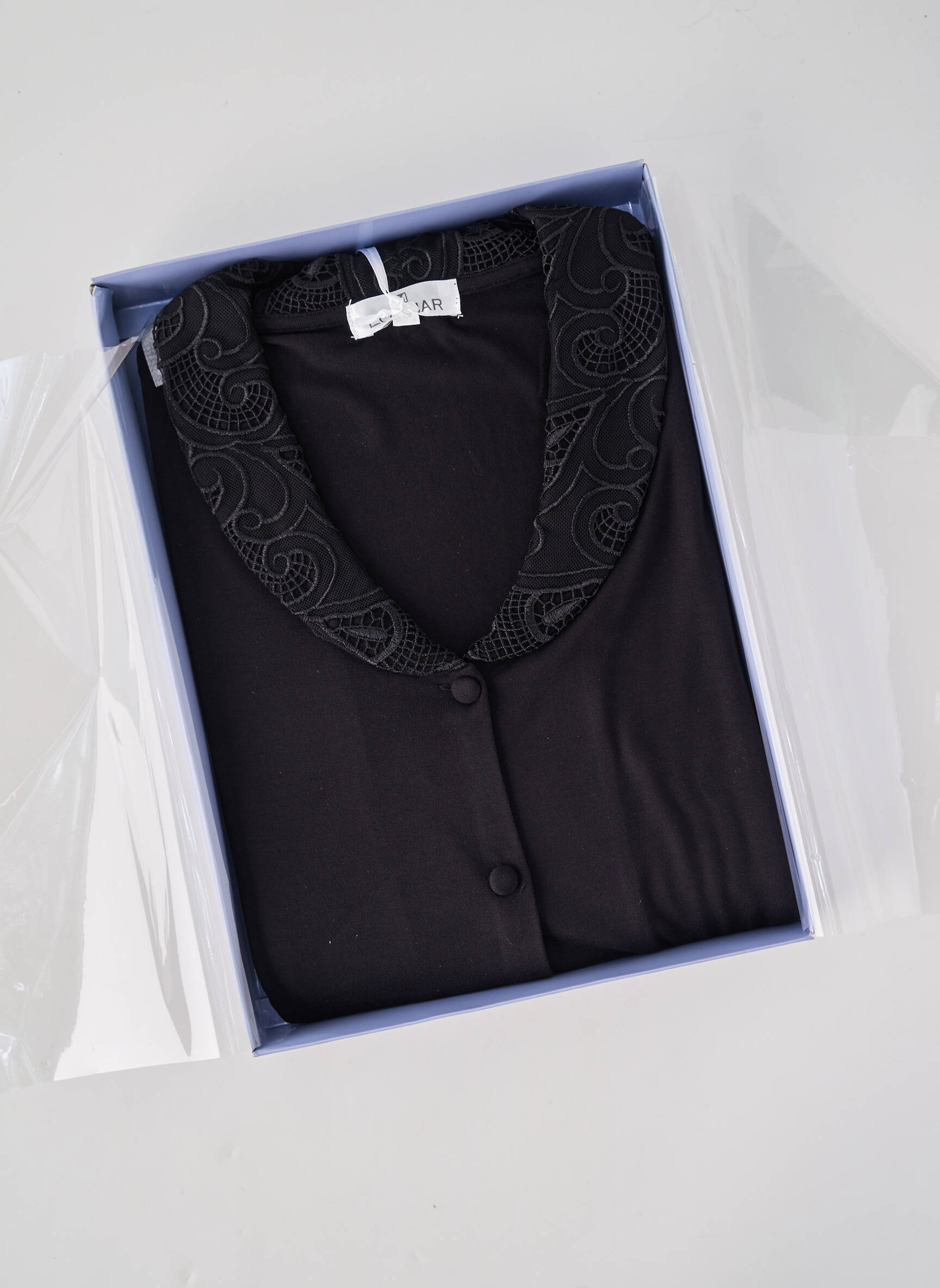 Pyjama tissage jersey noir LORMAR femme