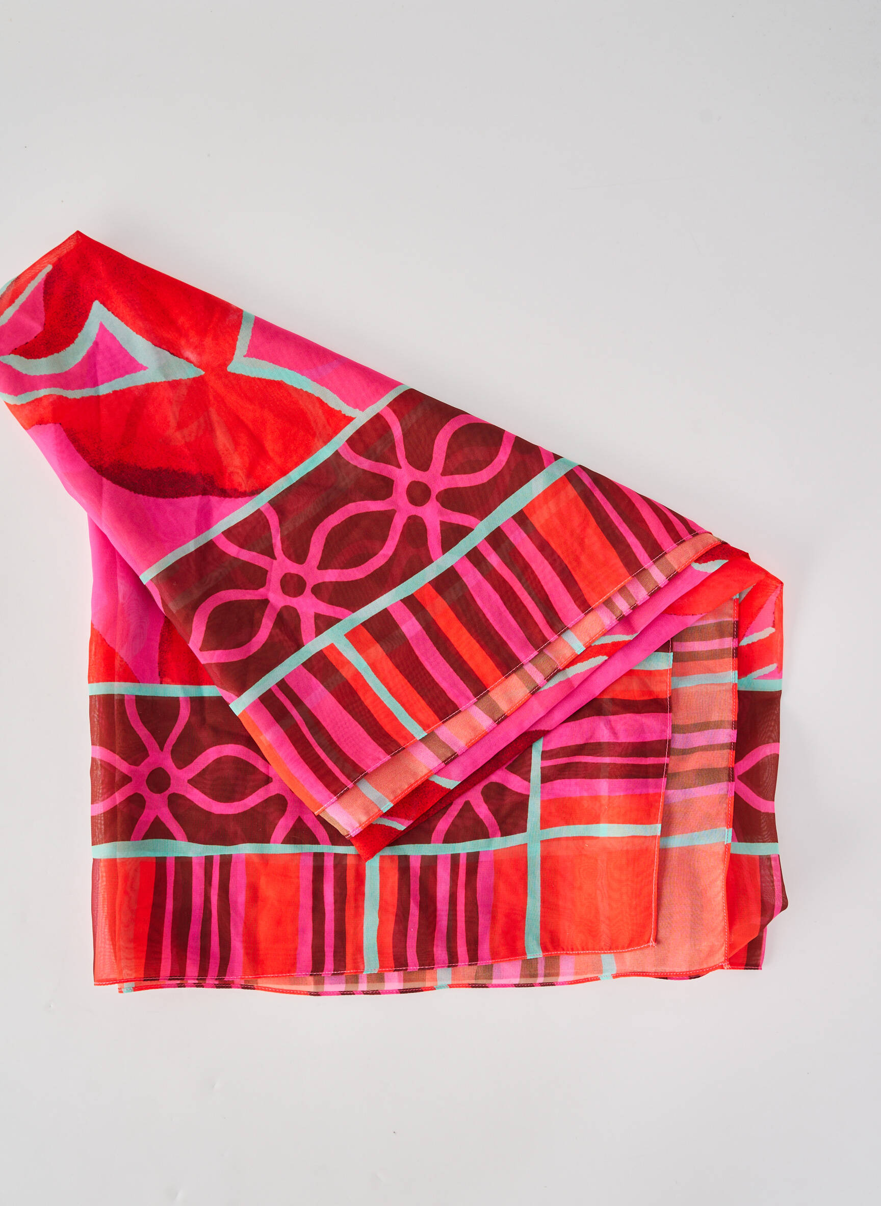 Foulard imprimé fantaisie rouge LIDEA femme