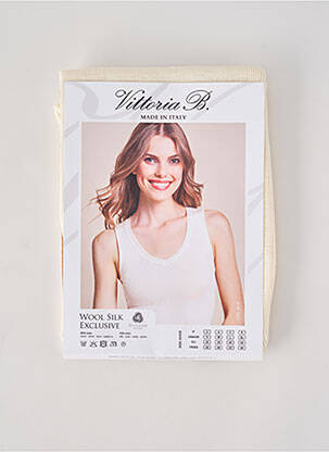 Débardeur stretch sans manche beige VITTORIA B femme