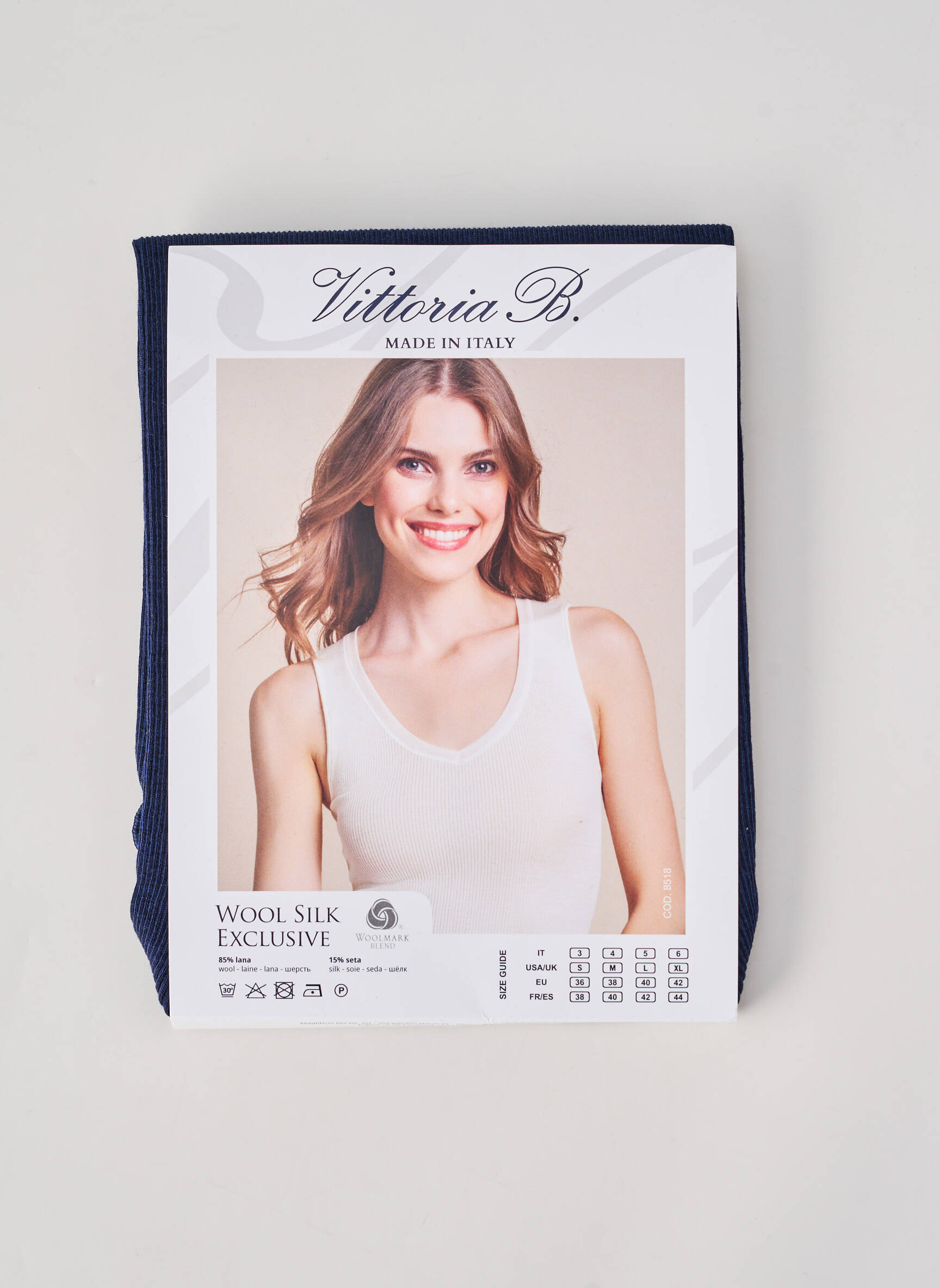 Débardeur stretch sans manche bleu VITTORIA B femme