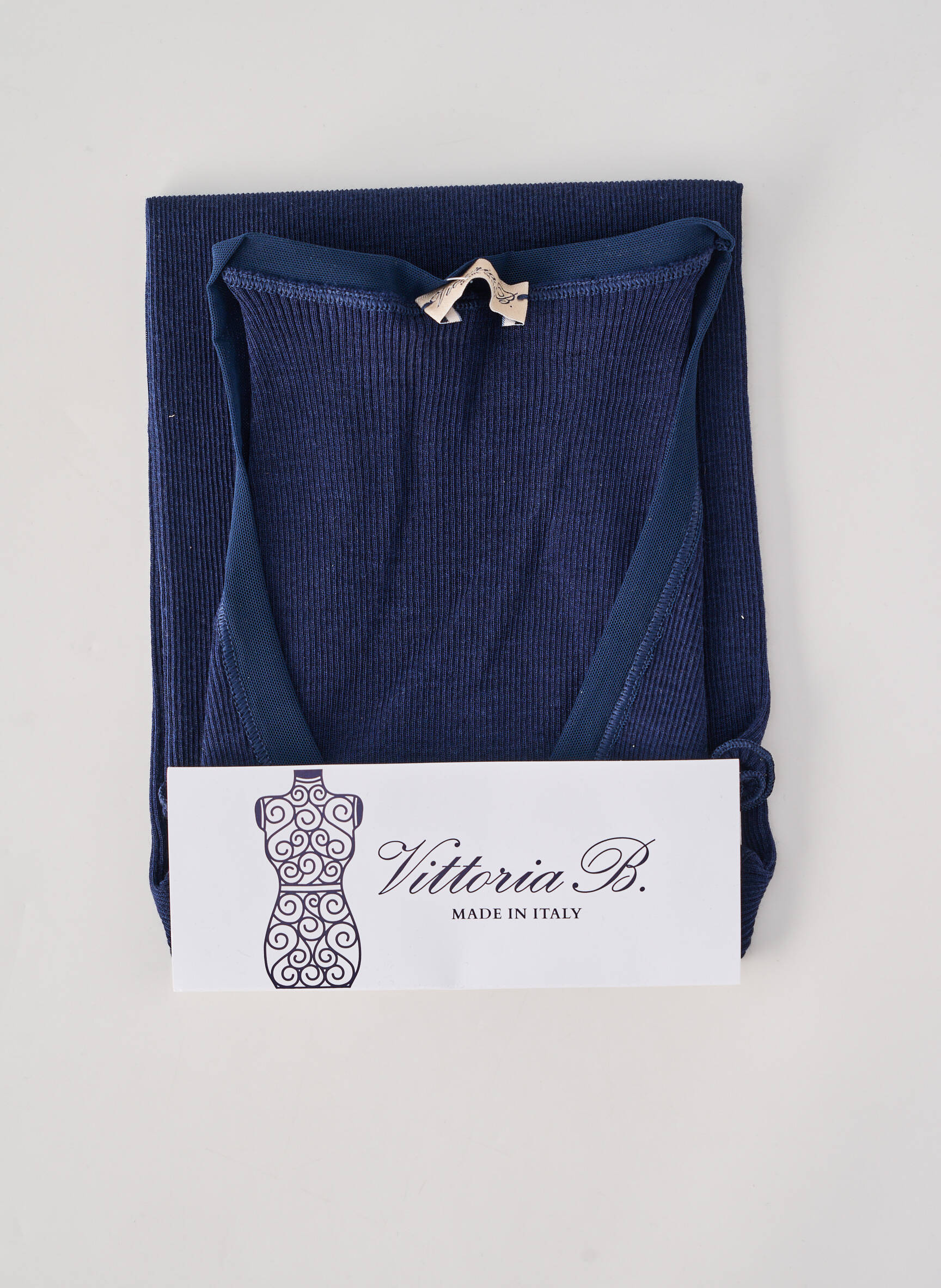 Débardeur stretch sans manche bleu VITTORIA B femme