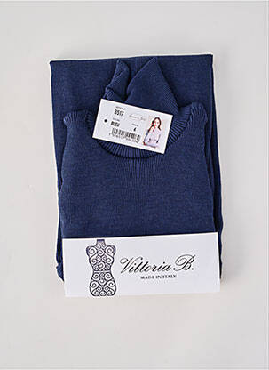 Sous-pull tissage chiné manches longues bleu VITTORIA B femme
