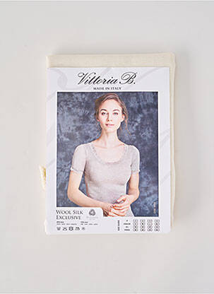 T-shirt stretch manches courtes beige VITTORIA B femme
