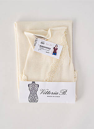 T-shirt stretch manches courtes beige VITTORIA B femme