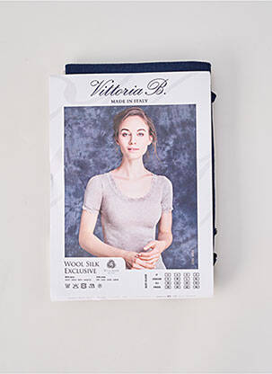 Top stretch manches courtes bleu VITTORIA B femme