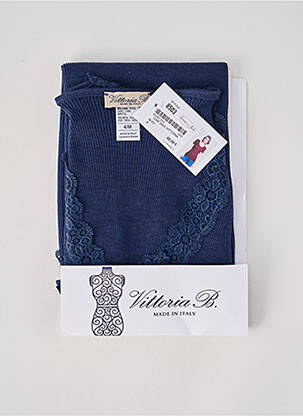 Top stretch manches courtes bleu VITTORIA B femme