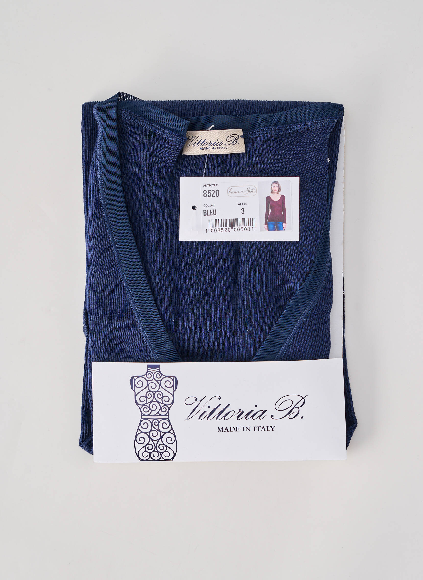 Top/caraco stretch bleu VITTORIA B femme