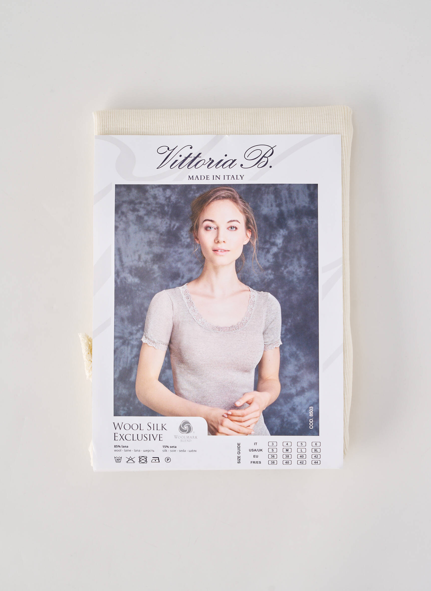 T-shirt stretch manches courtes beige VITTORIA B femme