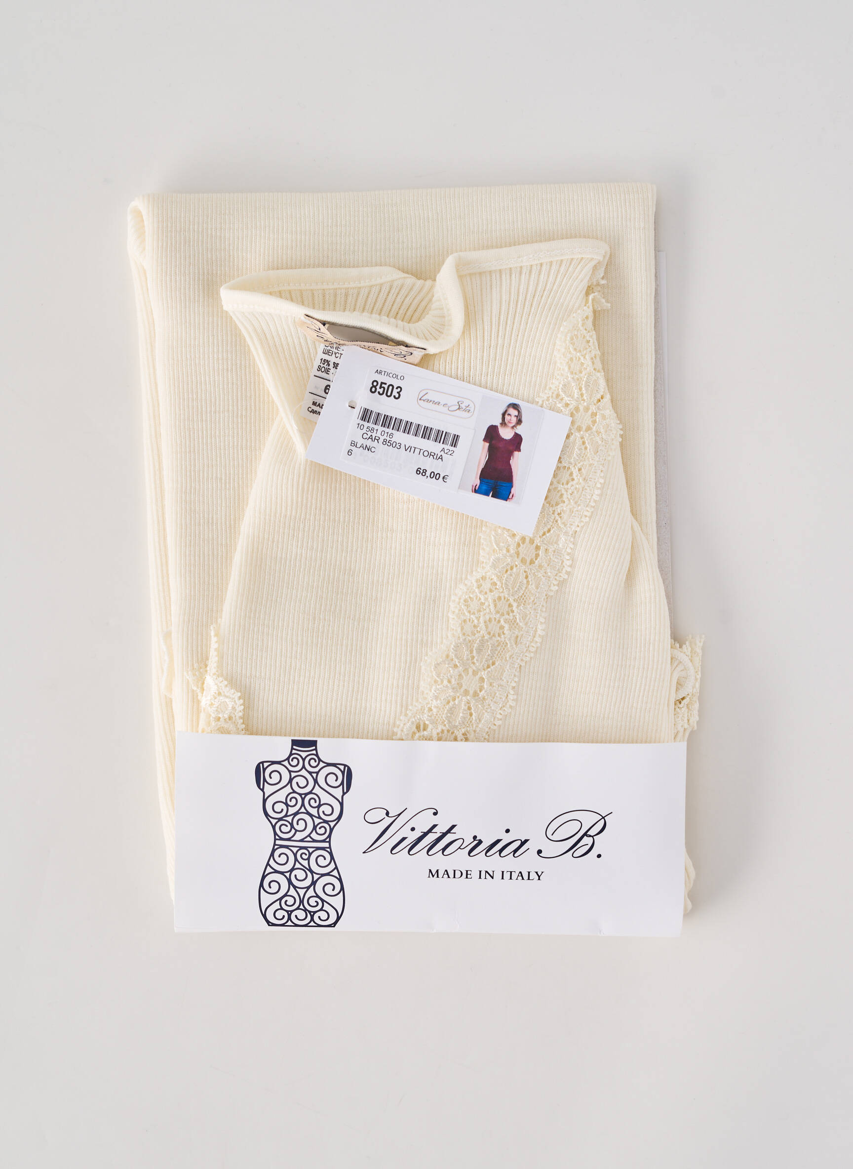T-shirt stretch manches courtes beige VITTORIA B femme