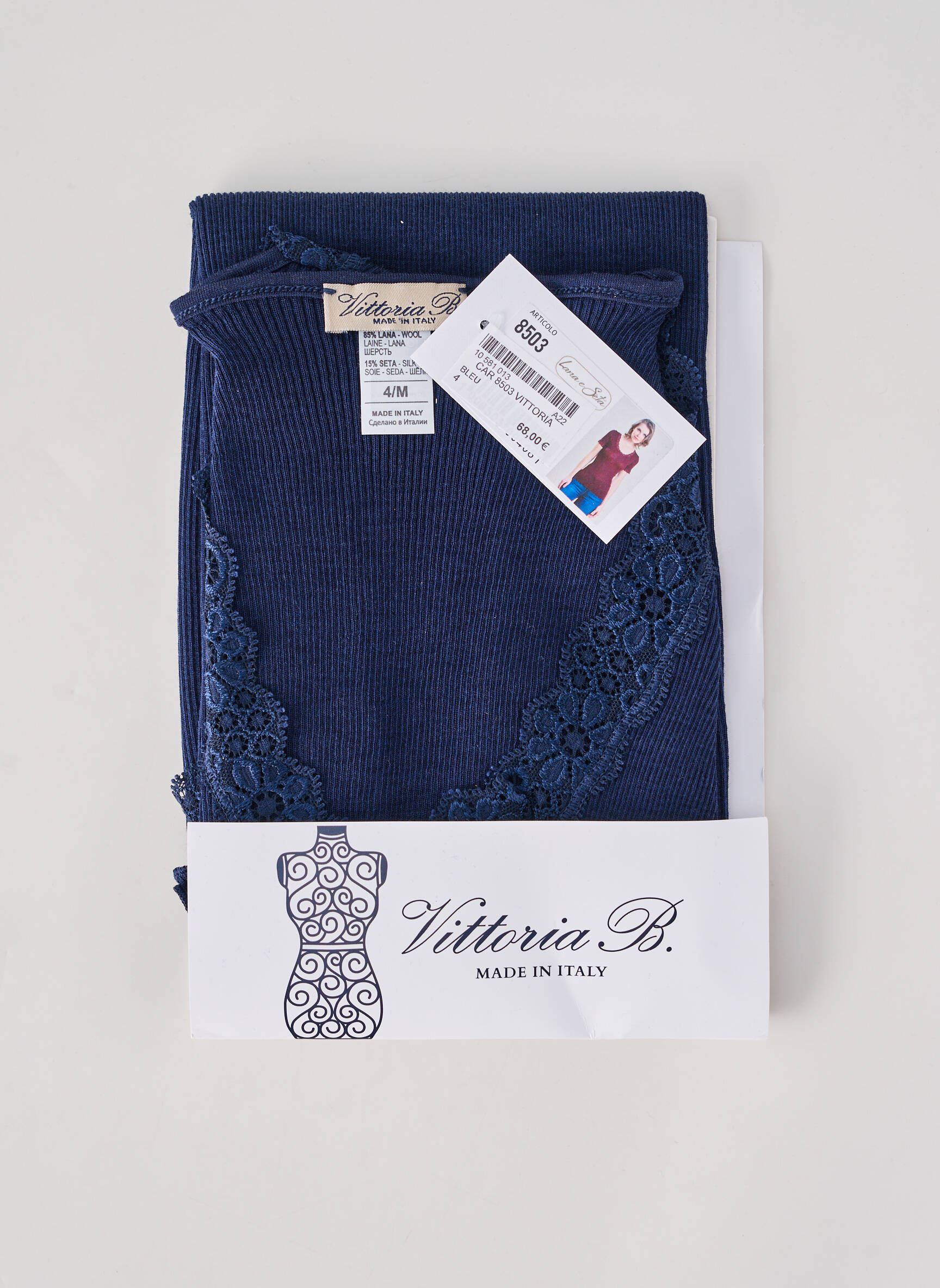 Top stretch manches courtes bleu VITTORIA B femme