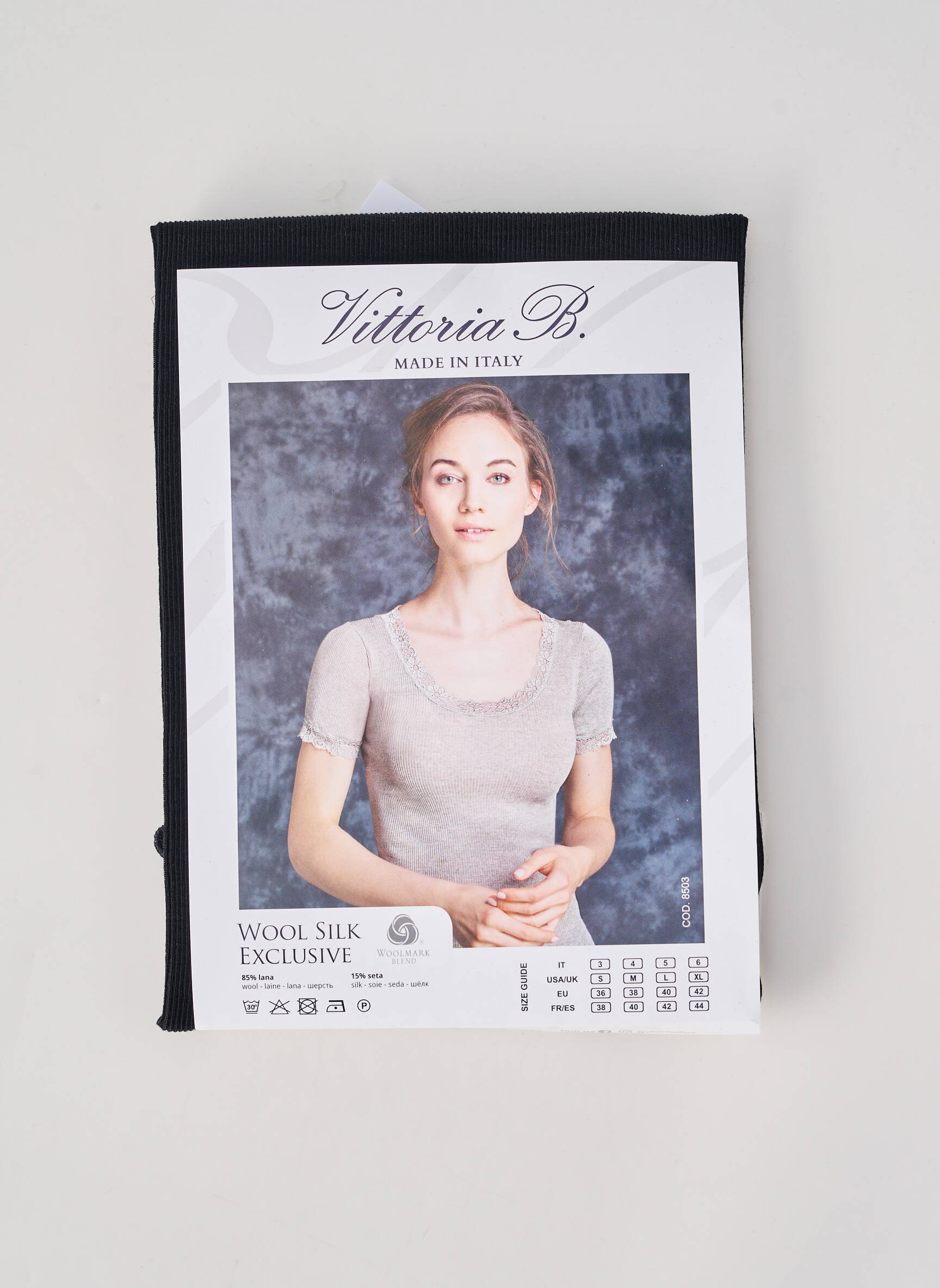 T-shirt stretch manches courtes noir VITTORIA B femme