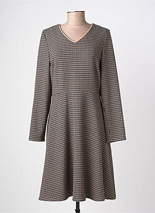 Robe mi-longue manches longues manches longues marron ESCORPION femme