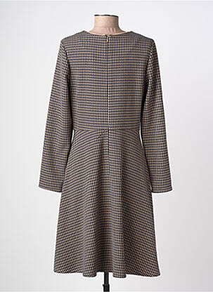 Robe mi-longue manches longues manches longues marron ESCORPION femme
