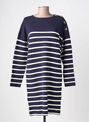 Robe pull coupe droite manches longues bleu C'EST BEAU LA VIE femme