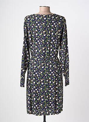 Robe mi-longue imprimé fantaisie manches longues bleu SURKANA femme