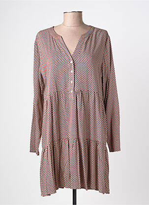Robe courte manches longues manches longues beige SURKANA femme