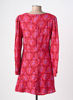 Robe courte fermeture zippée au dos manches longues rouge SURKANA femme