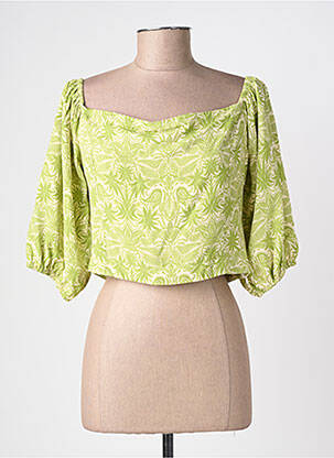 Top imprimé fantaisie manches courtes vert SURKANA femme