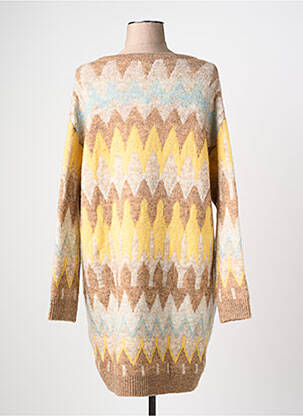 Robe pull coupe droite manches longues marron SURKANA femme