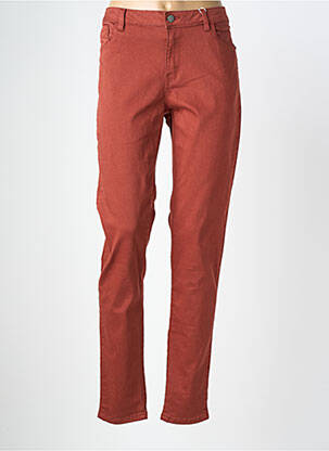 Pantalon droit stretch taille normale marron C'EST BEAU LA VIE femme