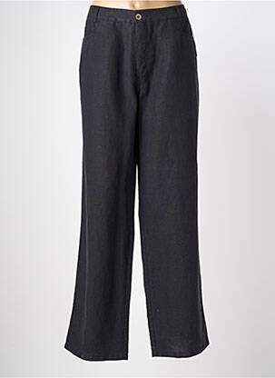 Pantalon droit fermeture zippée sous rabat boutonné taille normale noir ANNA MONTANA femme