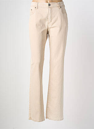 Pantalon droit stretch taille normale beige ANNA MONTANA femme