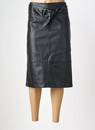 Jupe mi-longue coupe droite noir RINO & PELLE femme