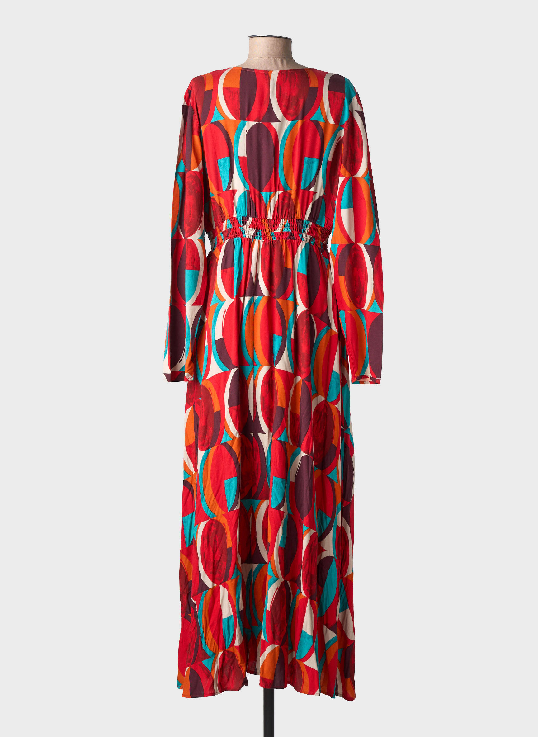 Robe longue manches longues manches longues rouge SURKANA femme