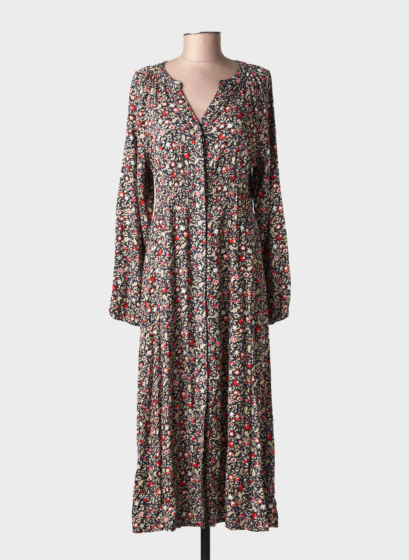 Robe longue manches longues manches longues noir C'EST BEAU LA VIE femme