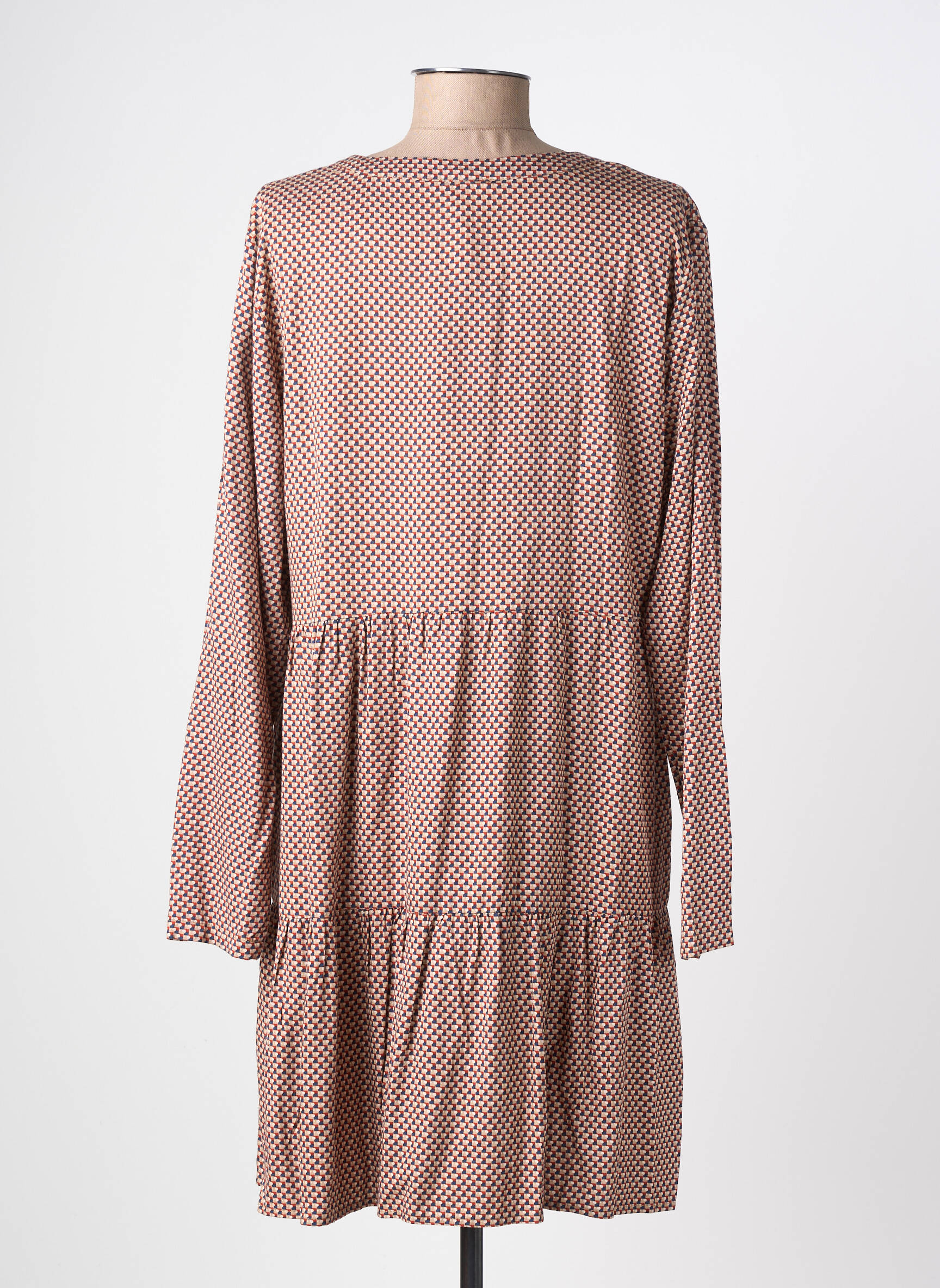 Robe courte manches longues manches longues beige SURKANA femme