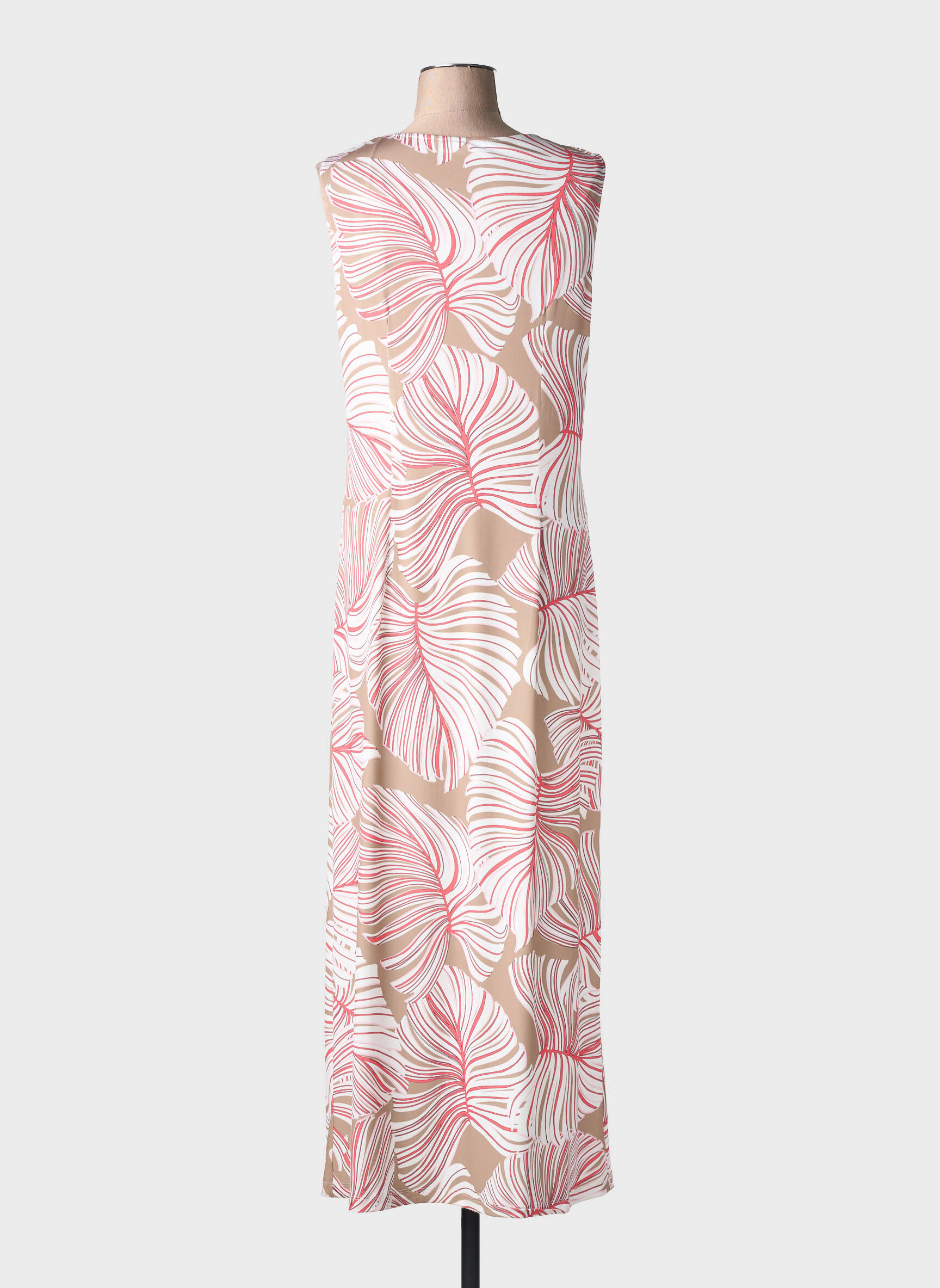 Robe longue imprimé fantaisie manches courtes rose BIANCA femme