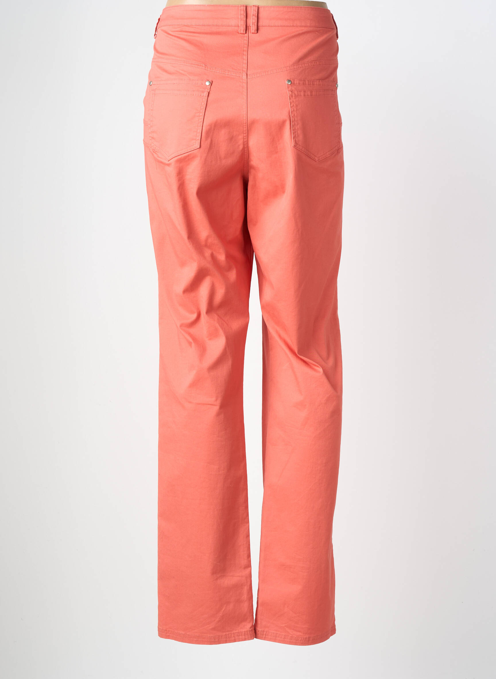 Pantalon droit stretch taille normale orange FRED SABATIER femme