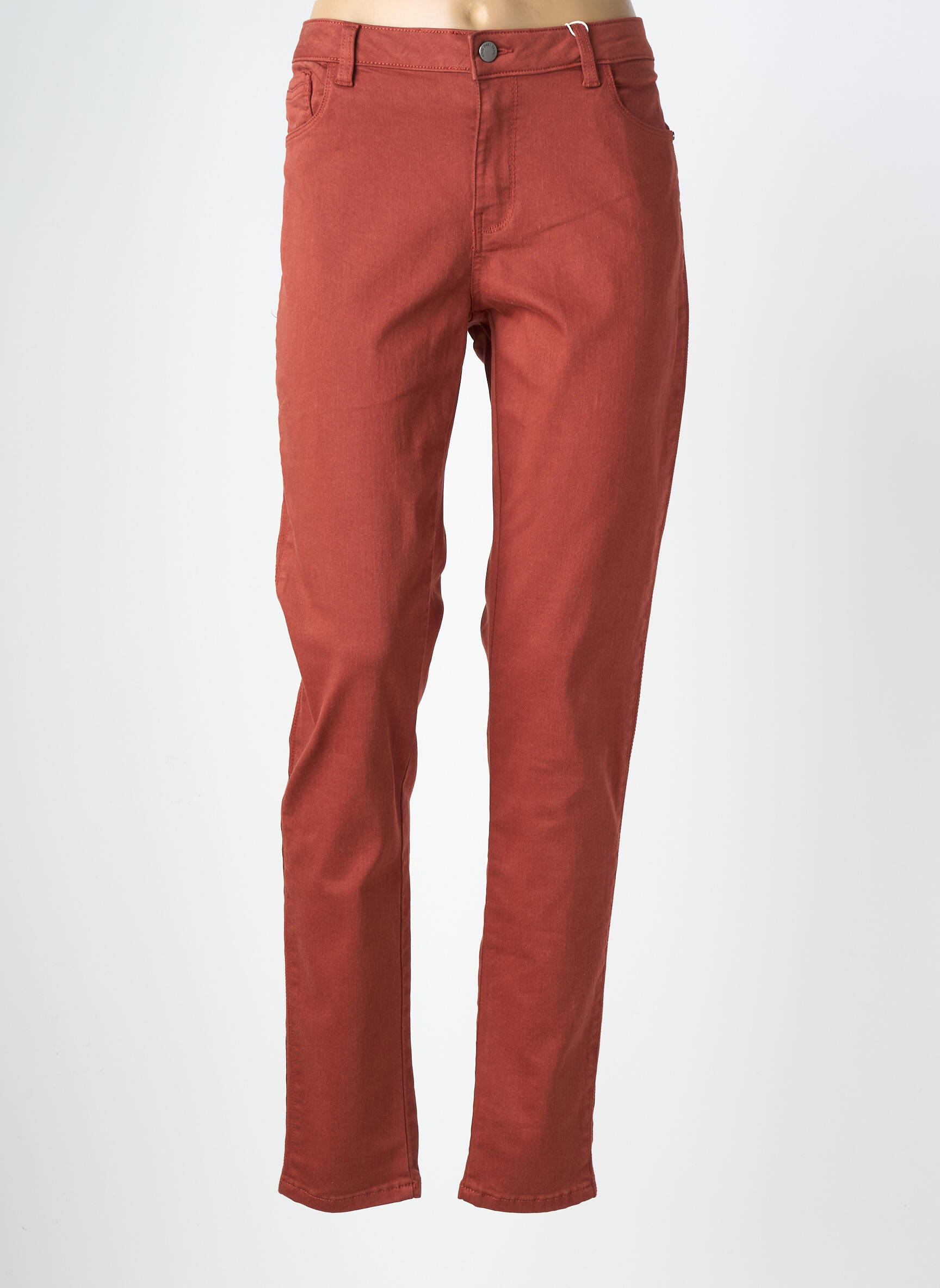 Pantalon droit stretch taille normale marron C'EST BEAU LA VIE femme