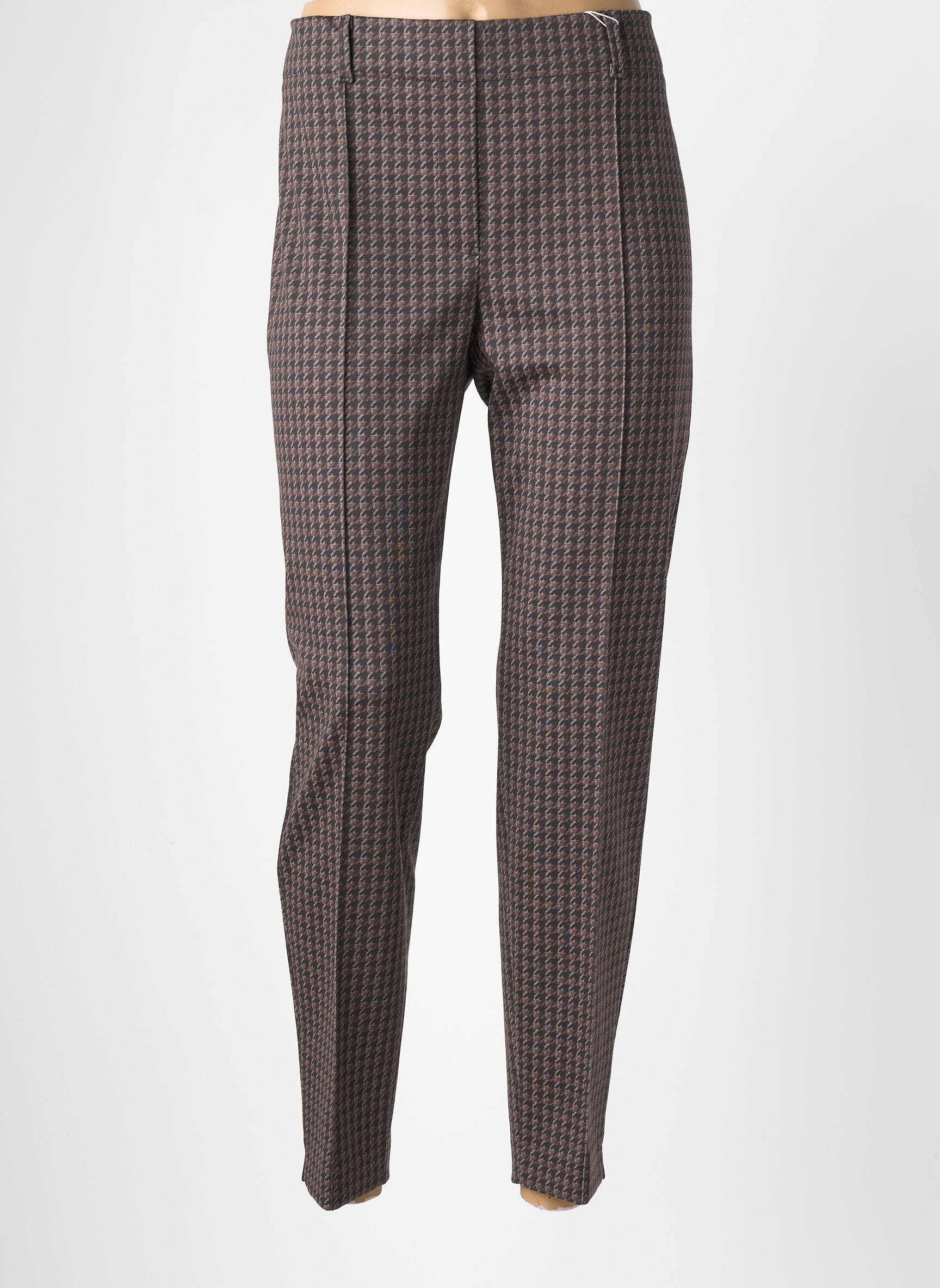 Pantalon slim taille élastique taille normale marron BIANCA femme