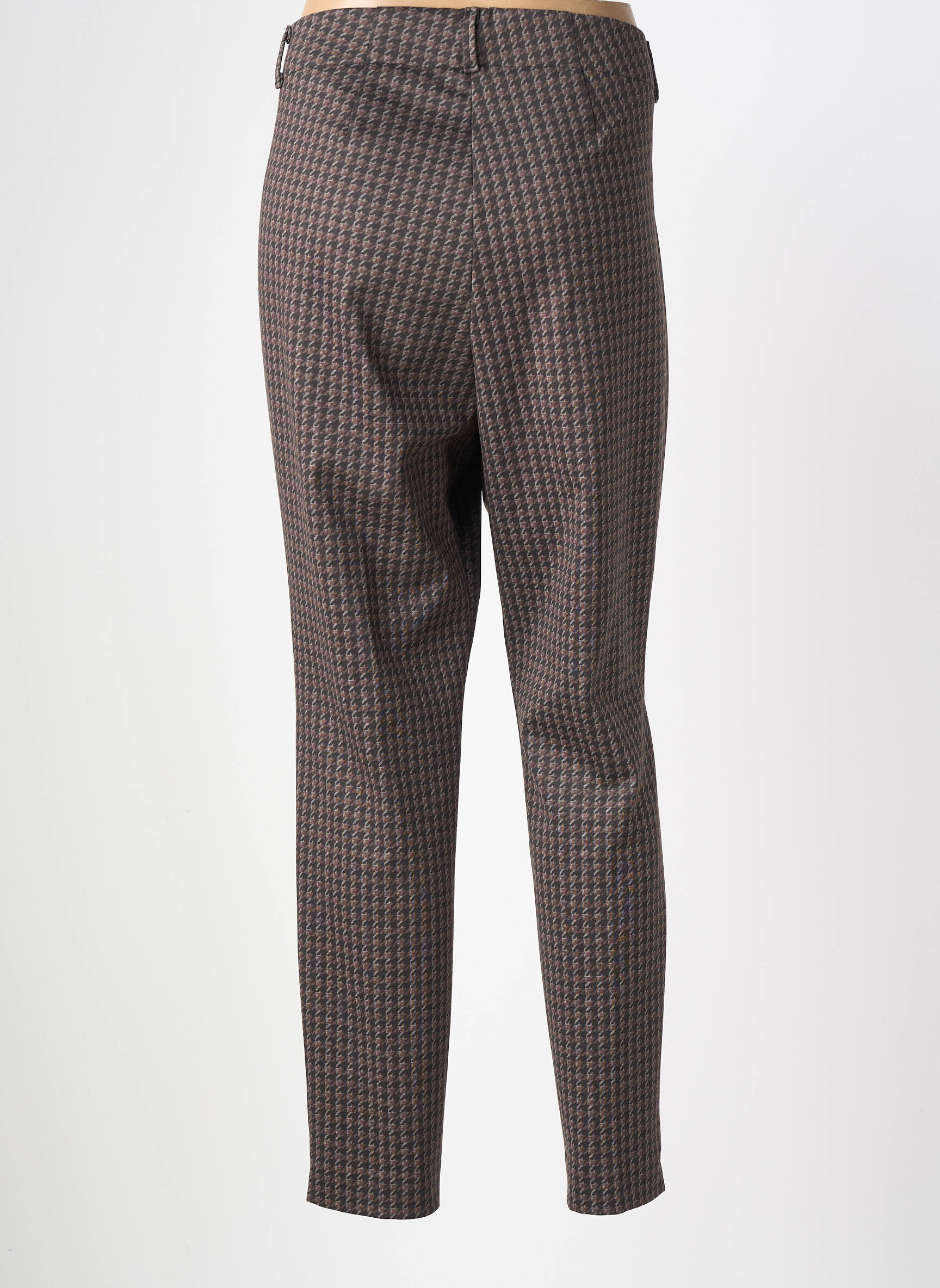 Pantalon slim taille élastique taille normale marron BIANCA femme