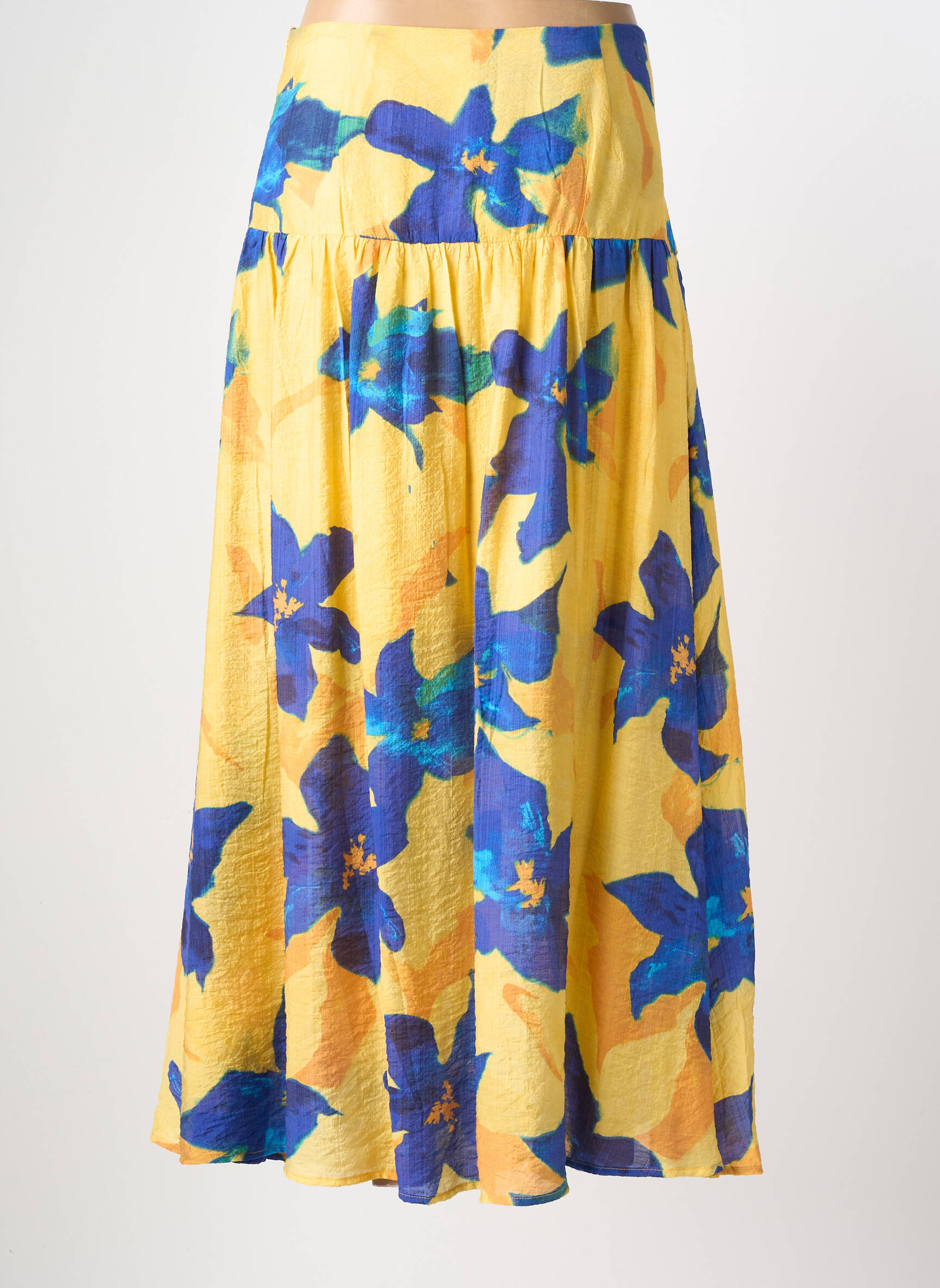 Jupe longue imprimé fantaisie jaune SURKANA femme