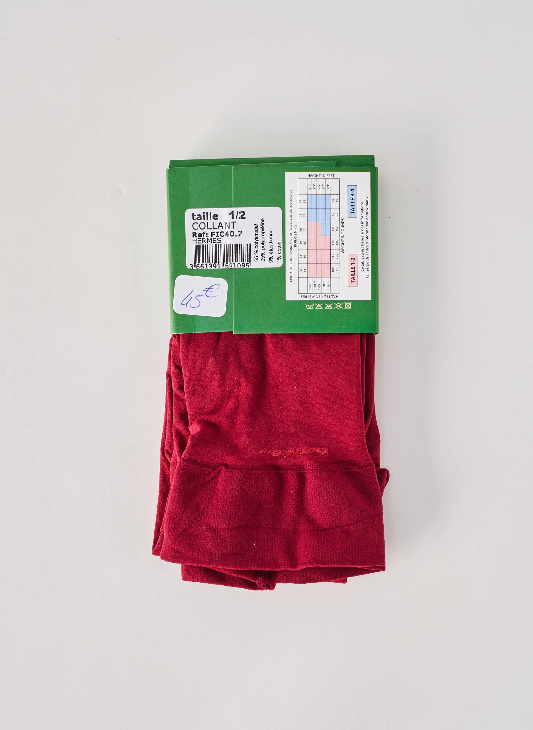 Collants stretch rouge BERTHE AUX GRANDS PIEDS femme