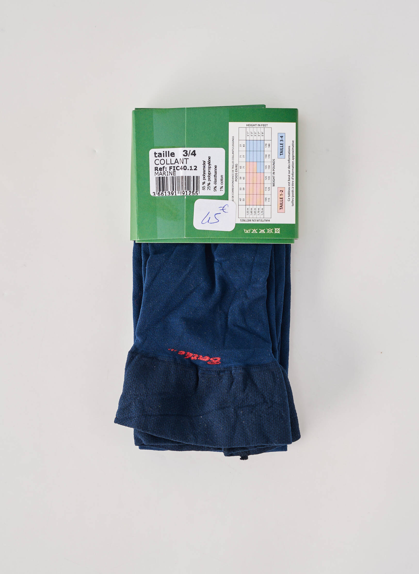 Collants stretch bleu BERTHE AUX GRANDS PIEDS femme