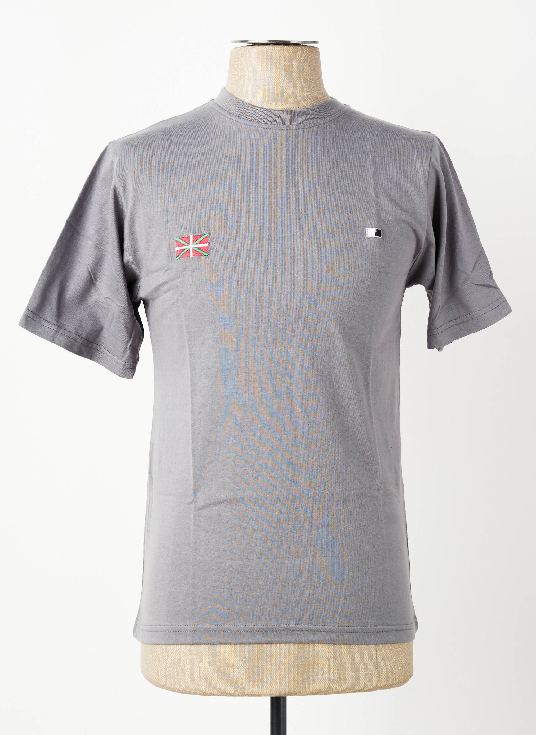 T-shirt broderie manches courtes gris GWEN & BLACK homme