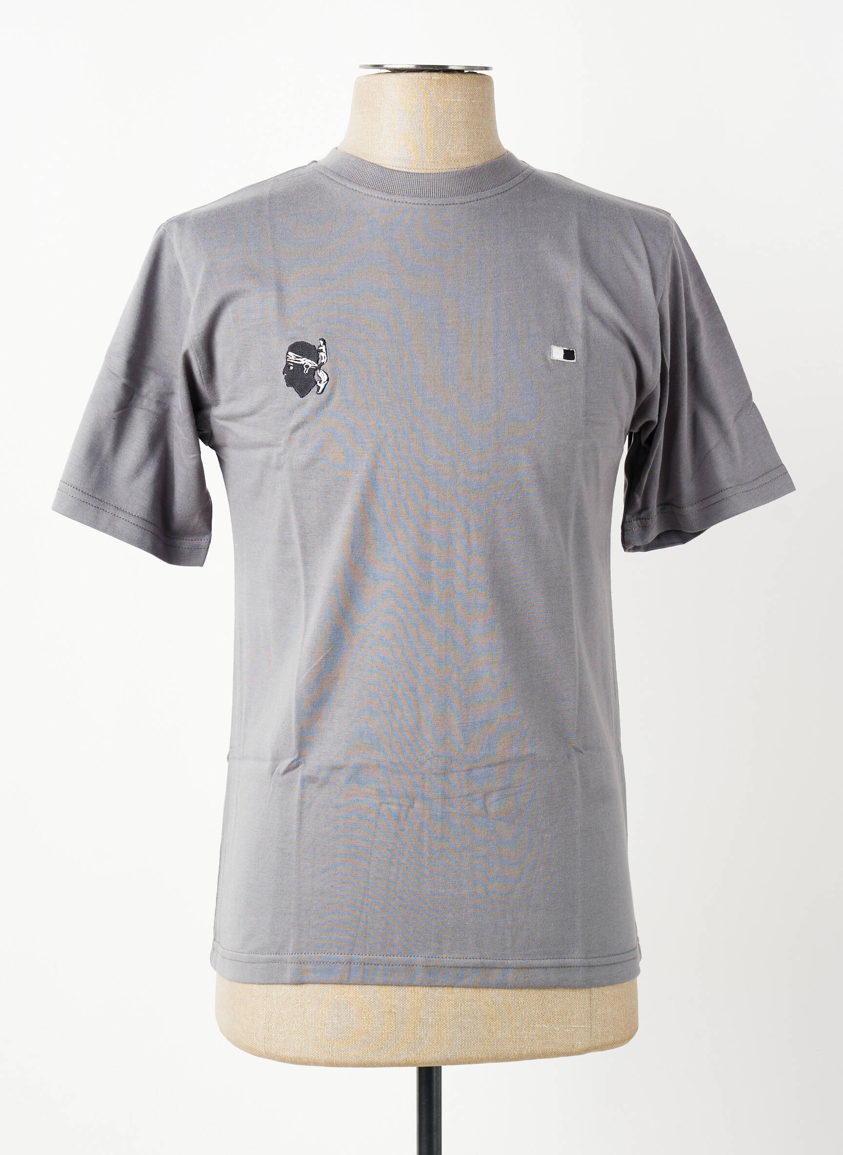 T-shirt broderie manches courtes gris GWEN & BLACK homme