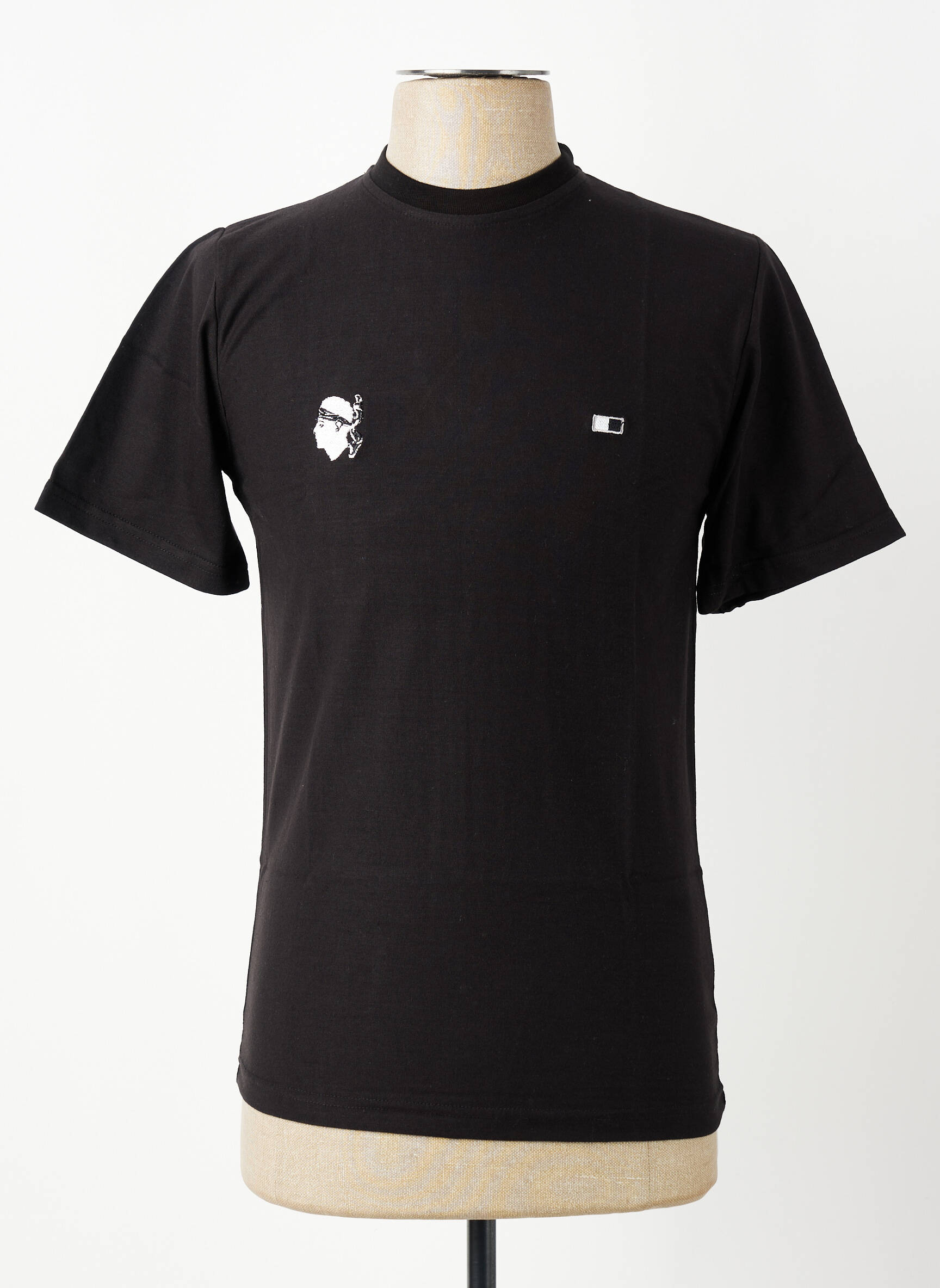 T-shirt broderie manches courtes noir GWEN & BLACK homme