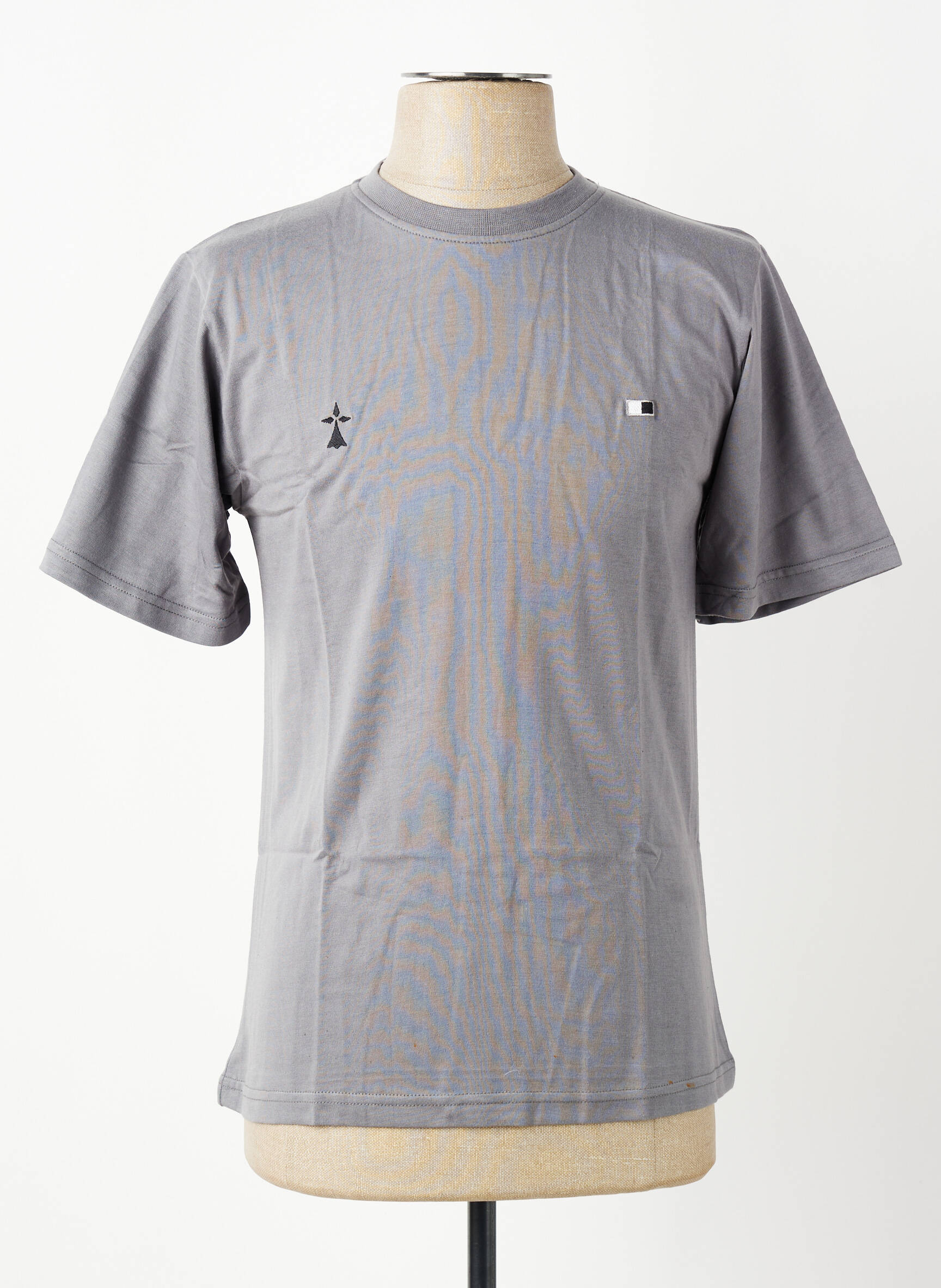 T-shirt broderie manches courtes gris GWEN & BLACK homme