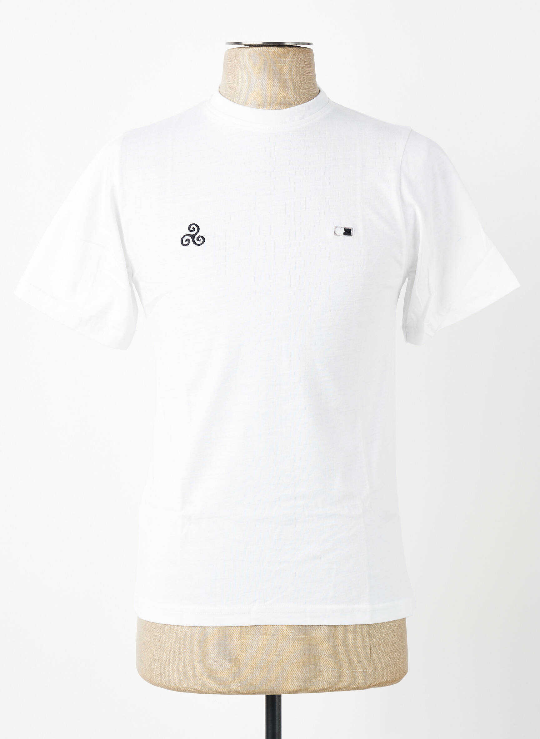 T-shirt broderie manches courtes blanc GWEN & BLACK homme