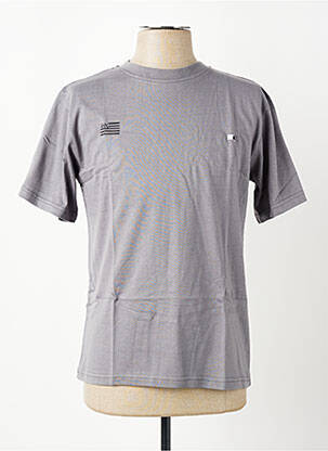 T-shirt broderie manches courtes gris GWEN & BLACK homme