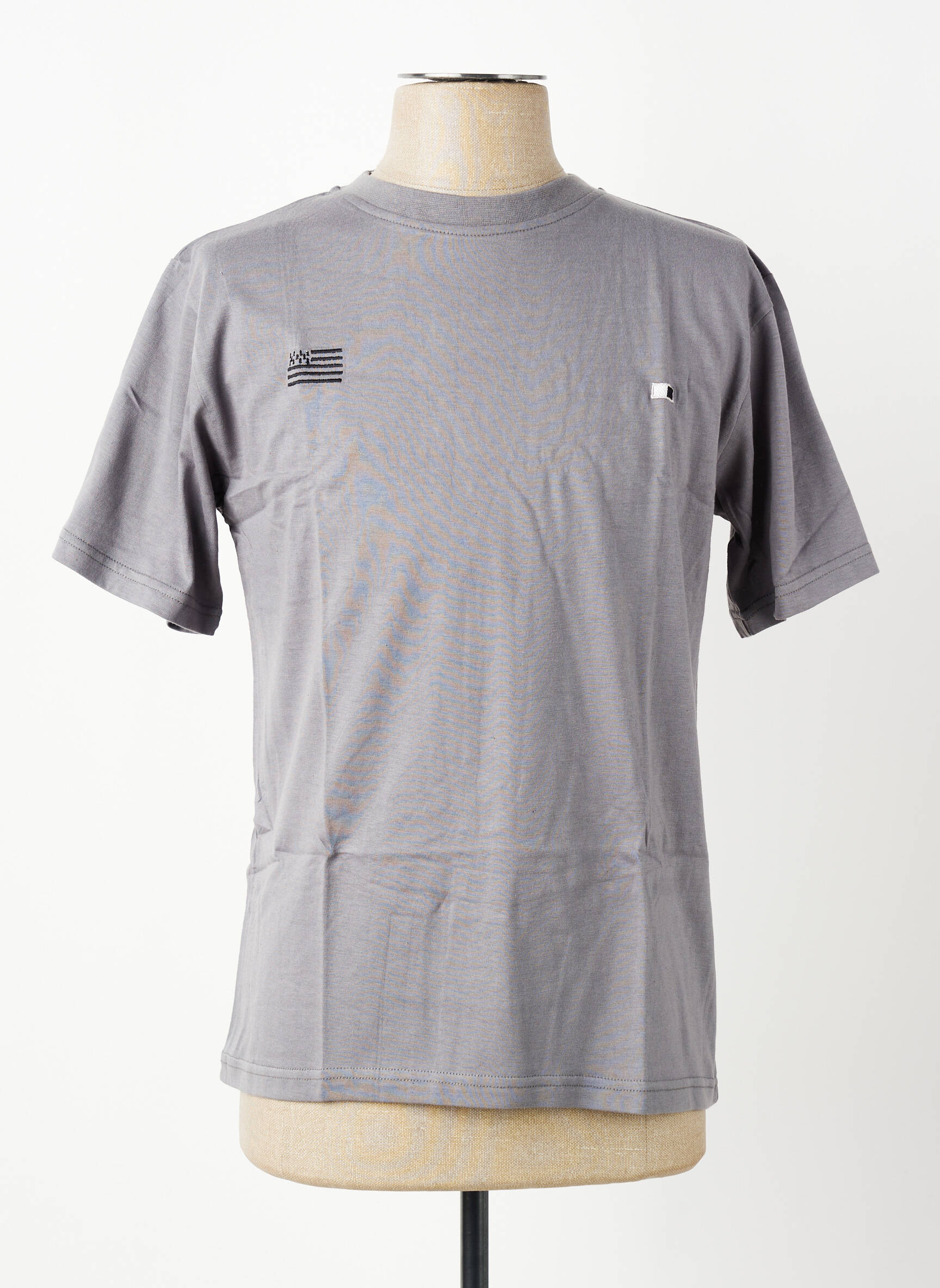 T-shirt broderie manches courtes gris GWEN & BLACK homme