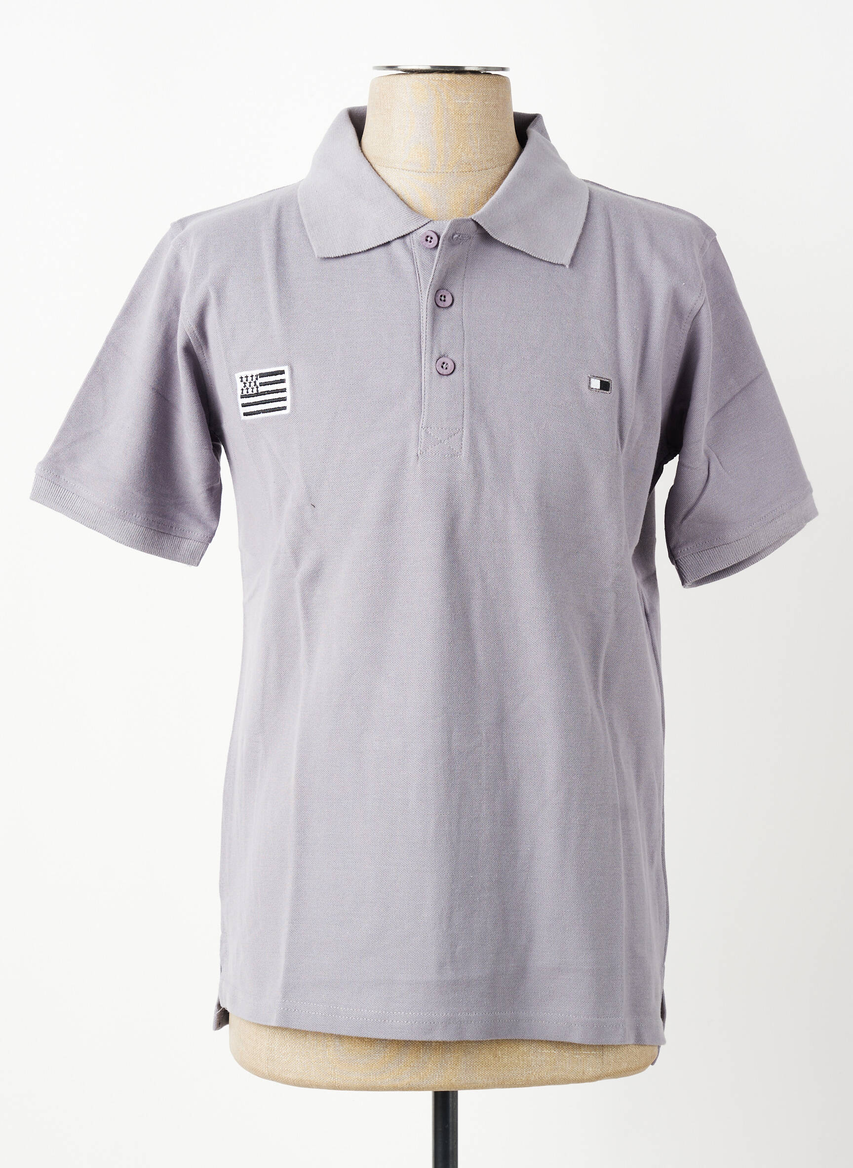 Polo coupe droite manches courtes gris GWEN & BLACK homme