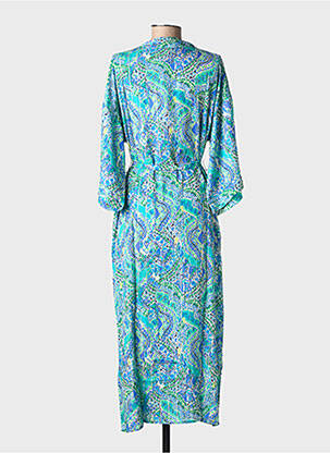 Veste kimono imprimé fantaisie bleu JULIE GUERLANDE femme