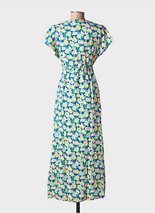 Robe longue manches courtes manches courtes bleu C'EST BEAU LA VIE femme