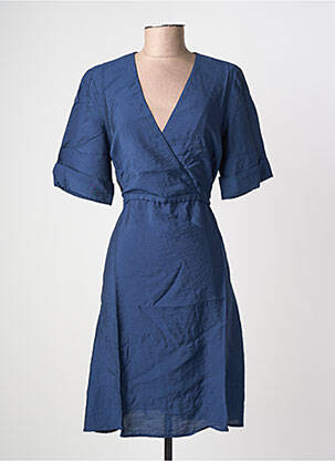 Robe courte manches courtes manches courtes bleu C'EST BEAU LA VIE femme