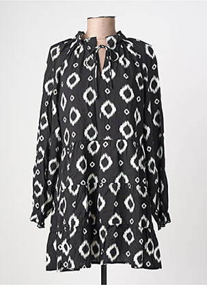 Robe courte coupe évasée manches longues noir TIFFOSI femme